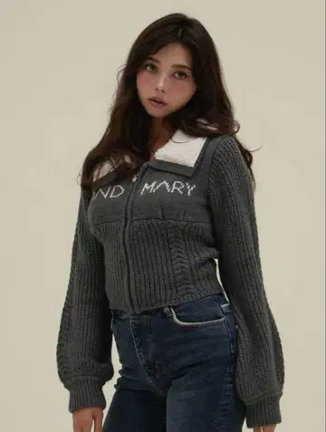 Mary 로고 집업 탑