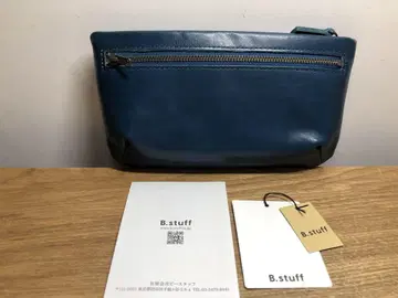 비 스태프 B.stuff 프렌치 블루 가죽 파우치 장지갑으로도