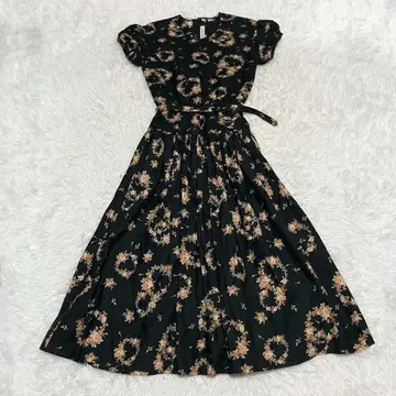 새상품급 레어 KANEKO ISAO 맥시 길이 원피스 플라워 리스 벨트