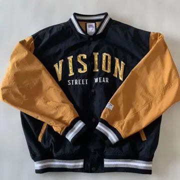Vision Street Wear 바시티 자켓 M 블랙/오렌지