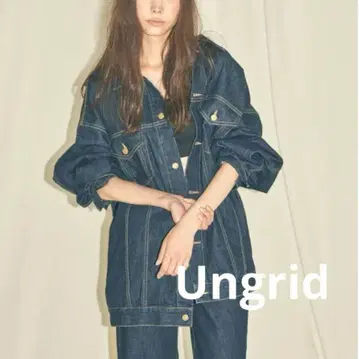 빅 실루엣 데님 자켓 네이비 인디고 Ungrid 프리 사이즈