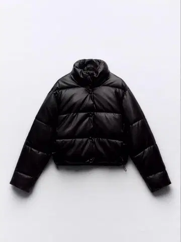 ZARA 인조 가죽 퍼프 자켓