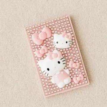 HELLO KITTY 퀼팅 데코 mini 거울 핑크