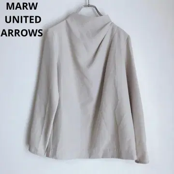 말 UNITED ARROWS 긴팔 블라우스 모크넥 깔끔한 베이지