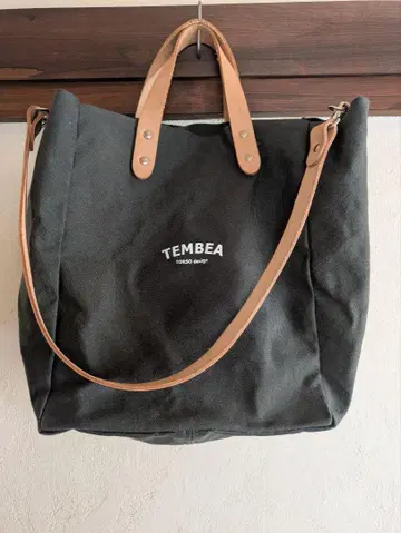 TEMBEA 토트백 블랙 캔버스