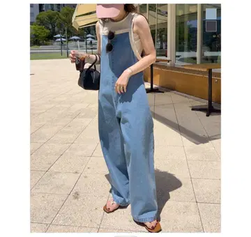 라이트 블루 데님 오버롤 2way