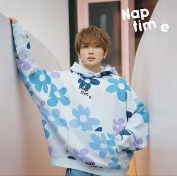 Nissy Nap time 꽃무늬 오버 사이즈 후드티