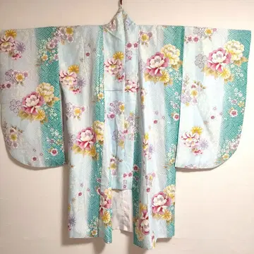 2자 소매 기모노 졸업 하카마용 스카이블루