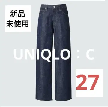 새상품 UNIQLO:C 와이드 스트레이트 청바지 27 네이비 유니클로 씨