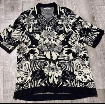 ZARA 플라워 프린트 썸머 니트 피케 셔츠 M