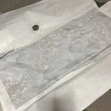 기모노 그레이 꽃무늬 오시마 원단