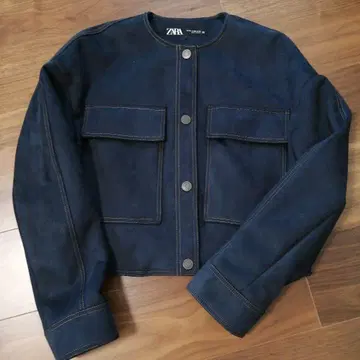 미사용 ZARA 네이비 노카라 자켓