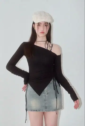 ONE-SHOULDER LAME CUTSEW yilon