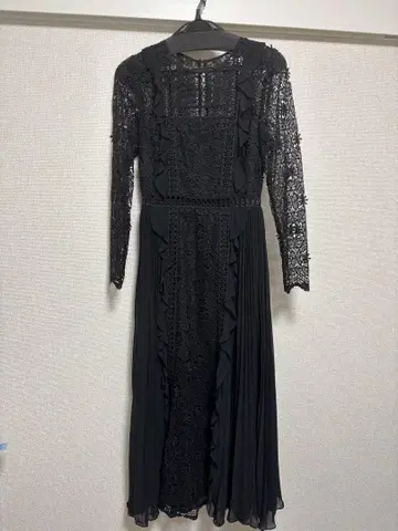 엘레강트 블랙 드레스 레이스 프릴