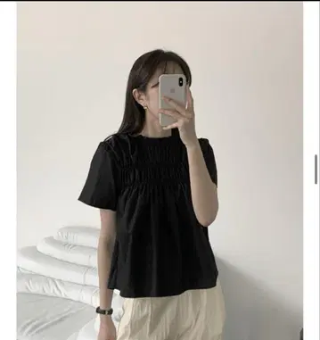 laurenhi 로렌하이 에테니스모킹 반팔 블라우스