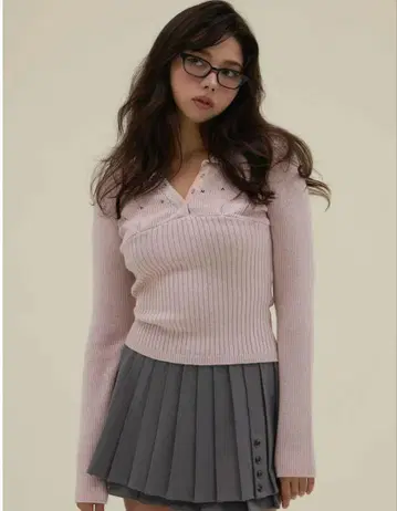 Lindsay 로고 tops 핑크 andmary