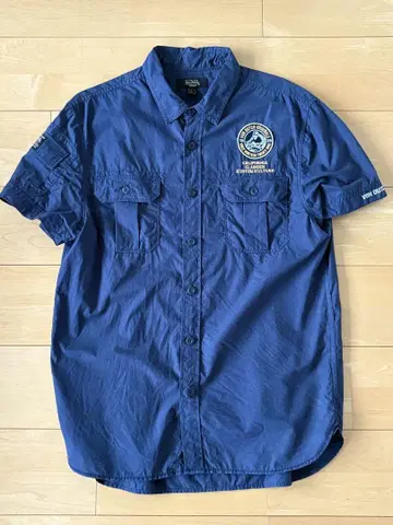 Von Dutch 네이비 반팔 워크 셔츠 XL