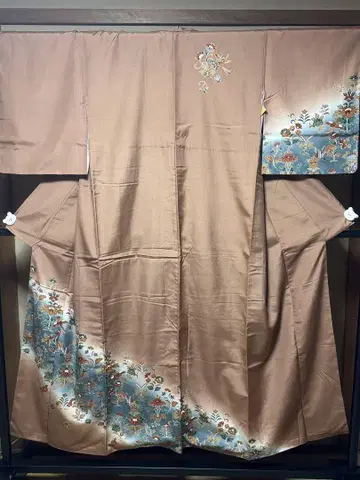 오렌지 브라운 꽃무늬 호몬기 150cm 63cm