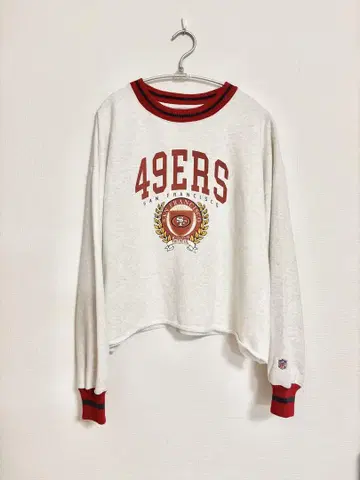NFL 49ERS 로고 크롭 맨투맨 니코앤드