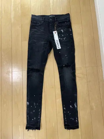 PURPLE BRAND P001 페인트 가공 스키니 데님 28