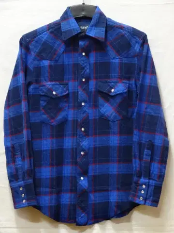 Wrangler 랭글러 체크 웨스턴 플란넬 셔츠 / Blue S