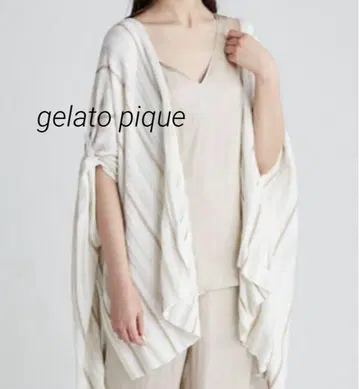 gelato pique 스트라이프 후드 부착 판초