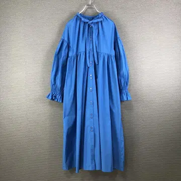 machatt 리본 백 티어드 드레스 블루