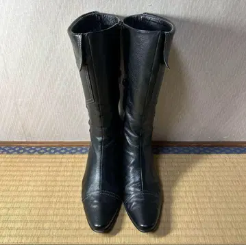 coca Italy 블랙 가죽 부츠 35.5 22.5cm