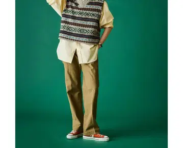 WASHED HIGH WAIST CHINO PANTS