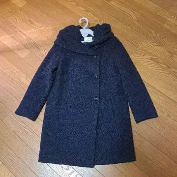 후드 부착 네이비 울 퀼팅 코트 M 사이즈