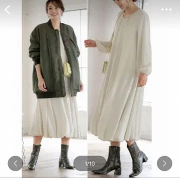 미사용 스타일 델리 양류 볼륨 밑단 벌룬 원피스