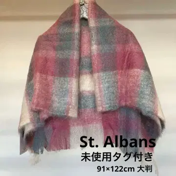 [ 미사용 택 포함 ] St. Albans 모헤어 대형 무릎 담요 스톨