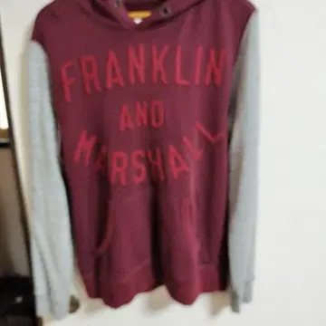 FRANKLIN AND MARSHALL 후드티 와인 레드/그레이
