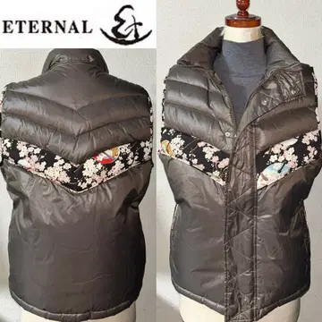 새상품급 ETERNAL 이터널 다운 자켓 베스트 일본풍 패턴 스카잔