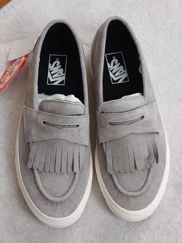 VANS 프린지 장식 슬립온 그레이
