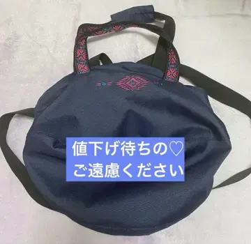 네이비 / 자수 / 원형 백팩 / 티티카카