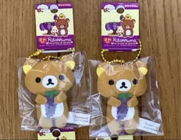 리락쿠마 등나무 꽃 푸치 봉제 인형 키체인 2세트