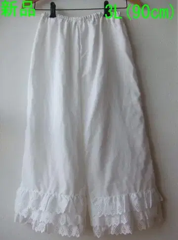 새상품 3L 90cm 더블 거즈 턱 면 레이스 3단 속바지 (일본제)