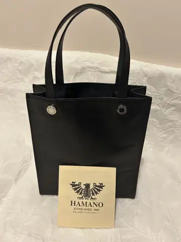 블랙 가죽 토트백 기모노, 서브백 HAMANO 하마노 황실 납품