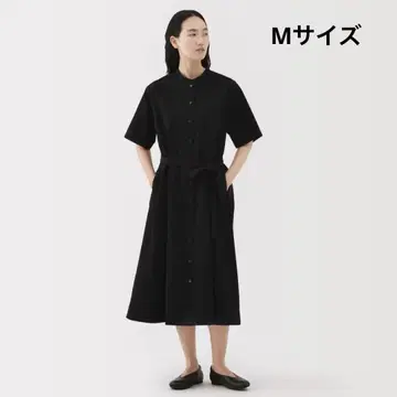 무인양품 2way 반팔 셔츠 원피스 블랙