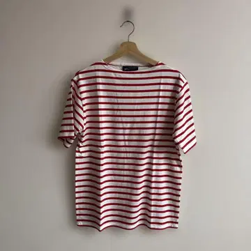 SAINT JAMES 화이트 레드 스트라이프 티셔츠