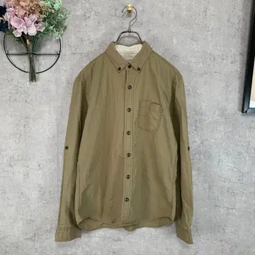 THE SHOP TK 남성용 셔츠 긴팔 와이셔츠 M 카키 면 100%