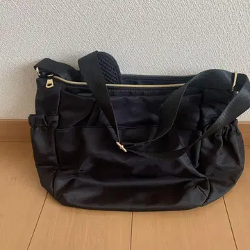 블랙 나일론 숄더백