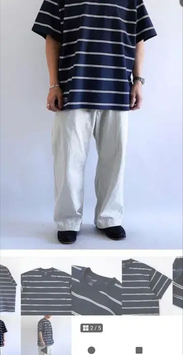 FreshService MULTI BORDER S/S TEE 네이비