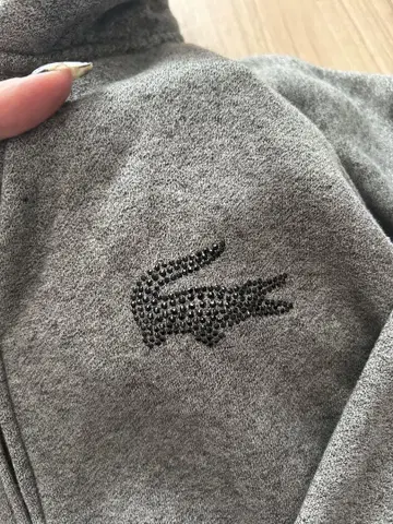 LACOSTE 지퍼 후드티 큐빅 그레이