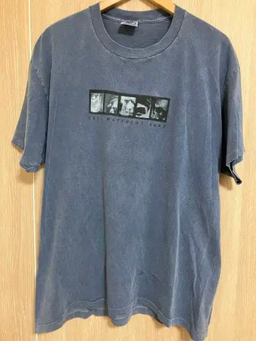 90s 레어 빈티지 밴딩 T 앤빌 블루 오니 페이드 싱글 스티치