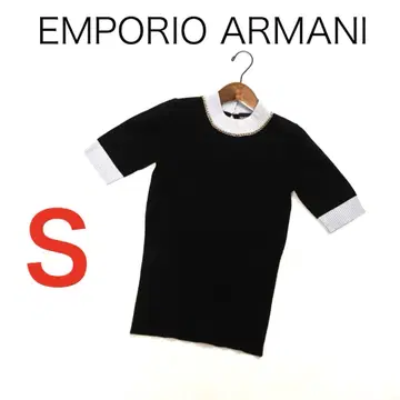 H2778-50 엠포리오 아르마니 허리 리브 체인 부착 반팔 니트