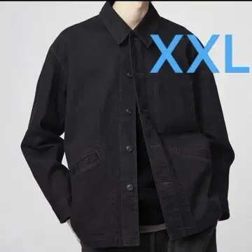 [ 새상품 ] UNIQLO U 오버 사이즈 컬러 데님 자켓 블랙 XXL