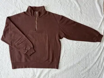BEAMS 루즈 하프 지퍼 맨투맨