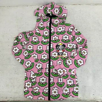 택 포함 새상품 SUPERLOVERS 집업 후드티 꽃무늬 팬더 핑크2